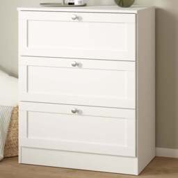 Florence 3 Drawer White Chest of Drawers - Furniture To Go - Wilko - thumbnail 1
