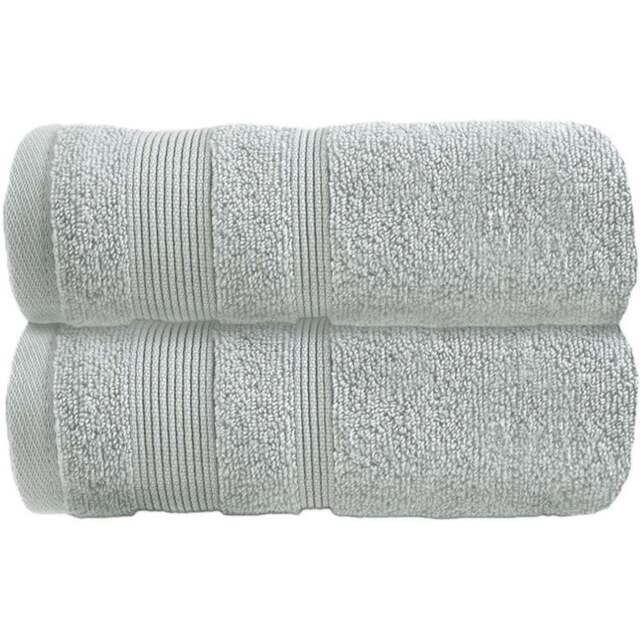 Allure Bath Fashions Luxury Zero Twist Egyptian Cotton Dove Grey Hand Towel 2 Pack - Size: 50 x 85cm - Wilko - image 1