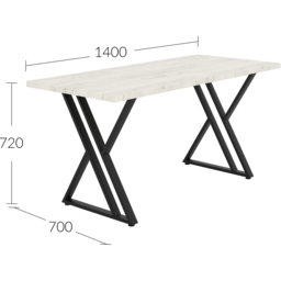 Shefa New York 6 Seater Dining Table White Craft Oak - Wilko - thumbnail 5