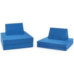 Costway 4 Piece Blue Kids Convertible Sofa Bed - Size: 91 x 38 x 37cm - Wilko - thumbnail 5