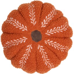Pumpkin Embroidered Cushion Orange - Size: 30 x 30 x 30 cm - The Fall Collection - Wilko - thumbnail 6