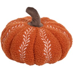 Pumpkin Embroidered Cushion Orange - Size: 30 x 30 x 30 cm - The Fall Collection - Wilko - thumbnail 1