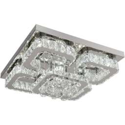 Living and Home Modern Crystal LED Ceiling Light - White - Wilko - thumbnail 1