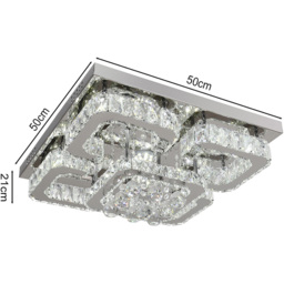 Living and Home Modern Crystal LED Ceiling Light - White - Wilko - thumbnail 6