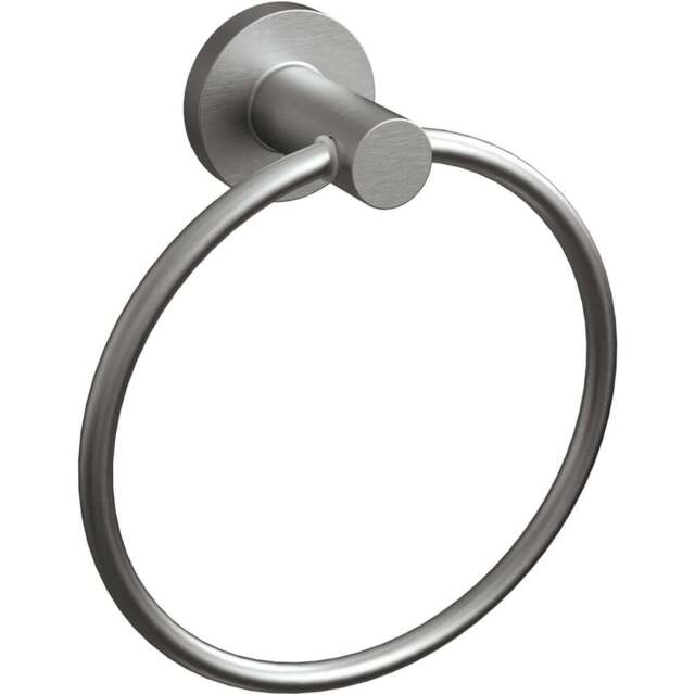 Rothley Brushed Silver Round Towel Ring 155mm - Size: 16.5 x 5.5 x 19cm - Wilko - image 1
