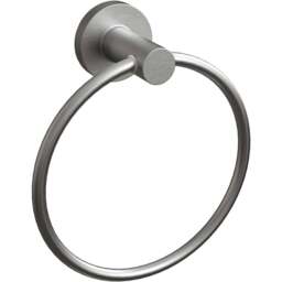 Rothley Brushed Silver Round Towel Ring 155mm - Size: 16.5 x 5.5 x 19cm - Wilko