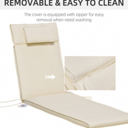 Outsunny Cream White Sun Lounger Cushion Replacement with Pillow 198 x 53cm - Size: 54 x 12 x 5cm - Wilko - thumbnail 7