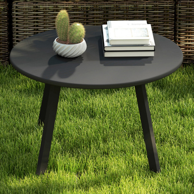 Outsunny Black Round Coffee Table with Non Slip Foot Pads - Size: 42 x 70 x 70cm - Wilko - image 1
