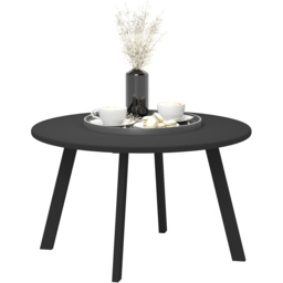 Outsunny Black Round Coffee Table with Non Slip Foot Pads - Size: 42 x 70 x 70cm - Wilko - thumbnail 3