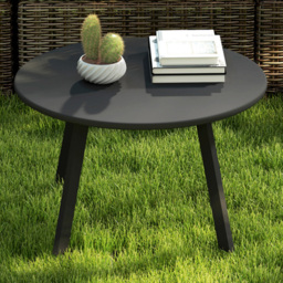 Outsunny Black Round Coffee Table with Non Slip Foot Pads - Size: 42 x 70 x 70cm - Wilko - thumbnail 1