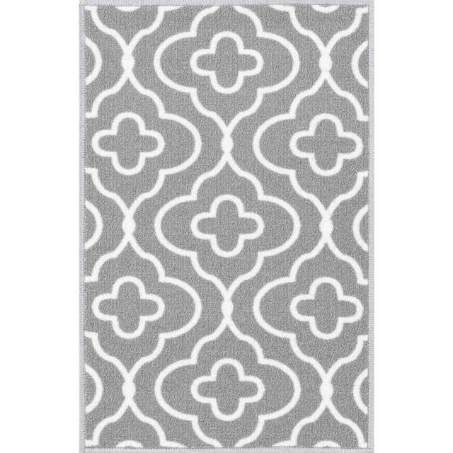 Desire Rugs Havana Grey Quatrefoil Anti Slip Door Mat 300 x 80cm - Size: 80 x 300cm - Wilko - image 1
