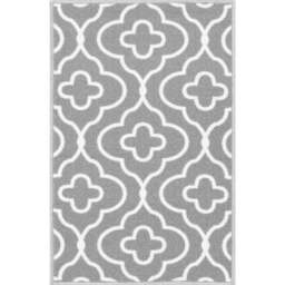 Desire Rugs Havana Grey Quatrefoil Anti Slip Door Mat 300 x 80cm - Size: 80 x 300cm - Wilko