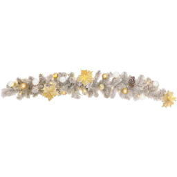 Marco Paul Silver Decorated Artificial LED Christmas Garland with Baubles 270cm - Size: 10 x 270 x 20cm - Wilko - thumbnail 4