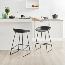 Furniturebox Harding Black Bar Stool Set of 2 - Wilko - thumbnail 3