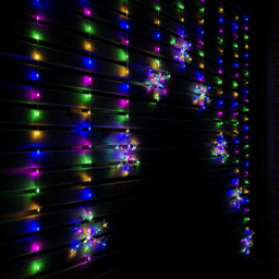 Samuel Alexander 320 Multicolour LED Snowflake Curtain Lights - Size: 120 x 120 x 5cm - Wilko - thumbnail 7