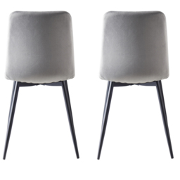 Lexi Set of 4 Light Grey Velvet Fabric Dining Chairs - MCC - Wilko - thumbnail 5