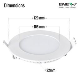 ENER-J 6W 6000K LED Panel Round Recessed Ceiling Downlight 4 Pack - Size: 30 x 20 x 10cm - Wilko - thumbnail 6