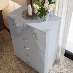 FWStyle Chilton 6 Drawer Grey Gloss Chest of Drawers - Wilko - thumbnail 7