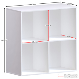 Vida Designs Durham 2 x 2 White Cube Storage Unit - Size: H 64.5 x W 65 x D 29cm - Wilko - thumbnail 7