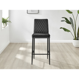 Furniturebox Modern Valera Black Velvet Bar Stool Set of 2 - Wilko - thumbnail 4