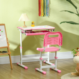 Playful Haven 2 Piece Kids Desk and Chair Set Pink - Size: 66 x 47 x 77cm - Wilko - thumbnail 4