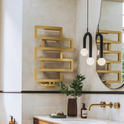 Terma Bookie Brass Heated Towel Rail 655 x 500mm - Size: #VALUE! - Gold - Wilko - thumbnail 3
