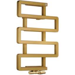 Terma Bookie Brass Heated Towel Rail 655 x 500mm - Size: #VALUE! - Gold - Wilko - thumbnail 1