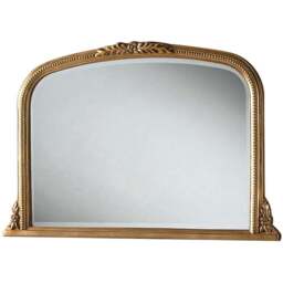 Yearn Gold Beaded Overmantle Bevelled Mirror 66 x 101cm - Wilko