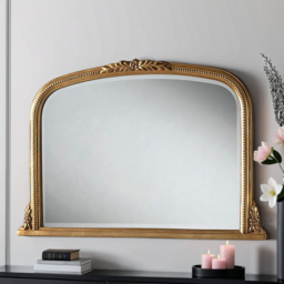 Yearn Gold Beaded Overmantle Bevelled Mirror 66 x 101cm - Wilko - thumbnail 3
