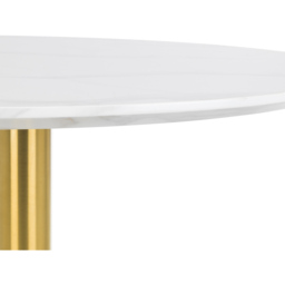 Julian Bowen Palermo 4 Seater Round Pedestal Table White Marble and Gold - Wilko - thumbnail 4