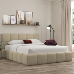 DS Living Ovella Super King Size Latte Cubed Bed Frame - Brown - Wilko