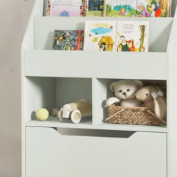 HOMCOM 3 Shelf Single Drawer Green Kids Bookcase - Wilko - thumbnail 4