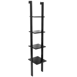 Living and Home 4 Tier Black Wooden Wall Ladder Shelf - Size: 4 Shelf - Wilko - thumbnail 3