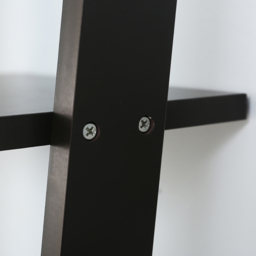 Living and Home 4 Tier Black Wooden Wall Ladder Shelf - Size: 4 Shelf - Wilko - thumbnail 5