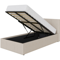 GFW Single Natural Fabric Ottoman Bed - Cream - Wilko - thumbnail 4
