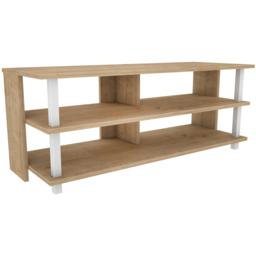 Decorotika Pueblo 4 Open Shelf White and Oak Wide TV Unit - Size: 47 x 120 x 45cm - Multi - Wilko - thumbnail 4