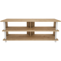 Decorotika Pueblo 4 Open Shelf White and Oak Wide TV Unit - Size: 47 x 120 x 45cm - Multi - Wilko - thumbnail 3