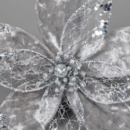 Shatchi Silver Poinsettia Flower 6 Pack - Size: 80 x 1.6 x 1.6cm - Wilko - thumbnail 4