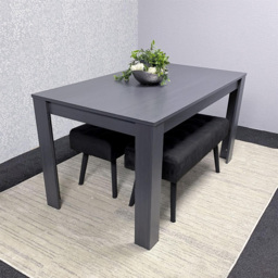 Portland 4 Seater Wooden Dining Bench Set Grey and Black - Multi - Wilko - thumbnail 3