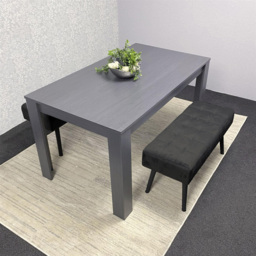 Portland 4 Seater Wooden Dining Bench Set Grey and Black - Multi - Wilko - thumbnail 4
