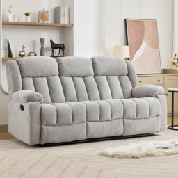 Artemis Home Lovell 3 Seater Light Grey Boucle Manual Recliner Sofa with Centre Console - Wilko - thumbnail 5