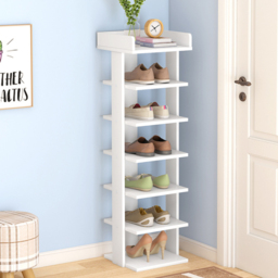 Living and Home 7 Tier White Wooden Open Shoe Rack - Size: 25 x 27 x 104cm - Wilko - thumbnail 5