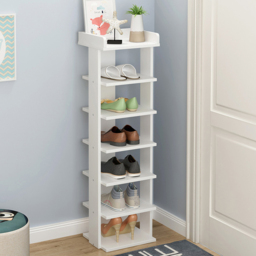 Living and Home 7 Tier White Wooden Open Shoe Rack - Size: 25 x 27 x 104cm - Wilko - thumbnail 3