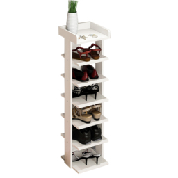 Living and Home 7 Tier White Wooden Open Shoe Rack - Size: 25 x 27 x 104cm - Wilko - thumbnail 4