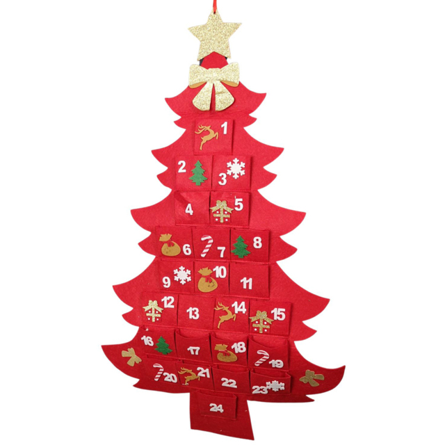 Samuel Alexander Red Christmas Tree Shape Advent Calendar - Size: 90 x 55 x 55cm - Wilko - image 1