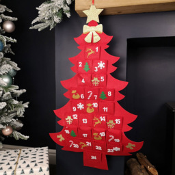 Samuel Alexander Red Christmas Tree Shape Advent Calendar - Size: 90 x 55 x 55cm - Wilko - thumbnail 3