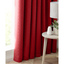 Alan Symonds Madison Red Ring Top Curtain 168 x 183cm - Size: W 168 x D 183cm - Wilko - thumbnail 4