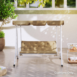 Outsunny 3 Seater Khaki Garden Bench Cushion with Ties 49 x 150cm - Size: 8 x 98 x 150cm - Cream - Wilko - thumbnail 5