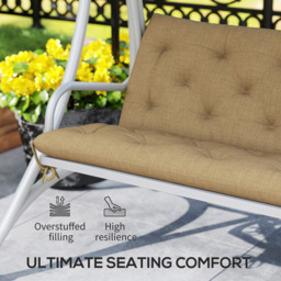 Outsunny 3 Seater Khaki Garden Bench Cushion with Ties 49 x 150cm - Size: 8 x 98 x 150cm - Cream - Wilko - thumbnail 6