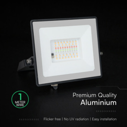 V-TAC 50W RBG and White LED Colour Changing Floodlight - Size: 17.1 x 21.6 x 2.9cm - Black - Wilko - thumbnail 6